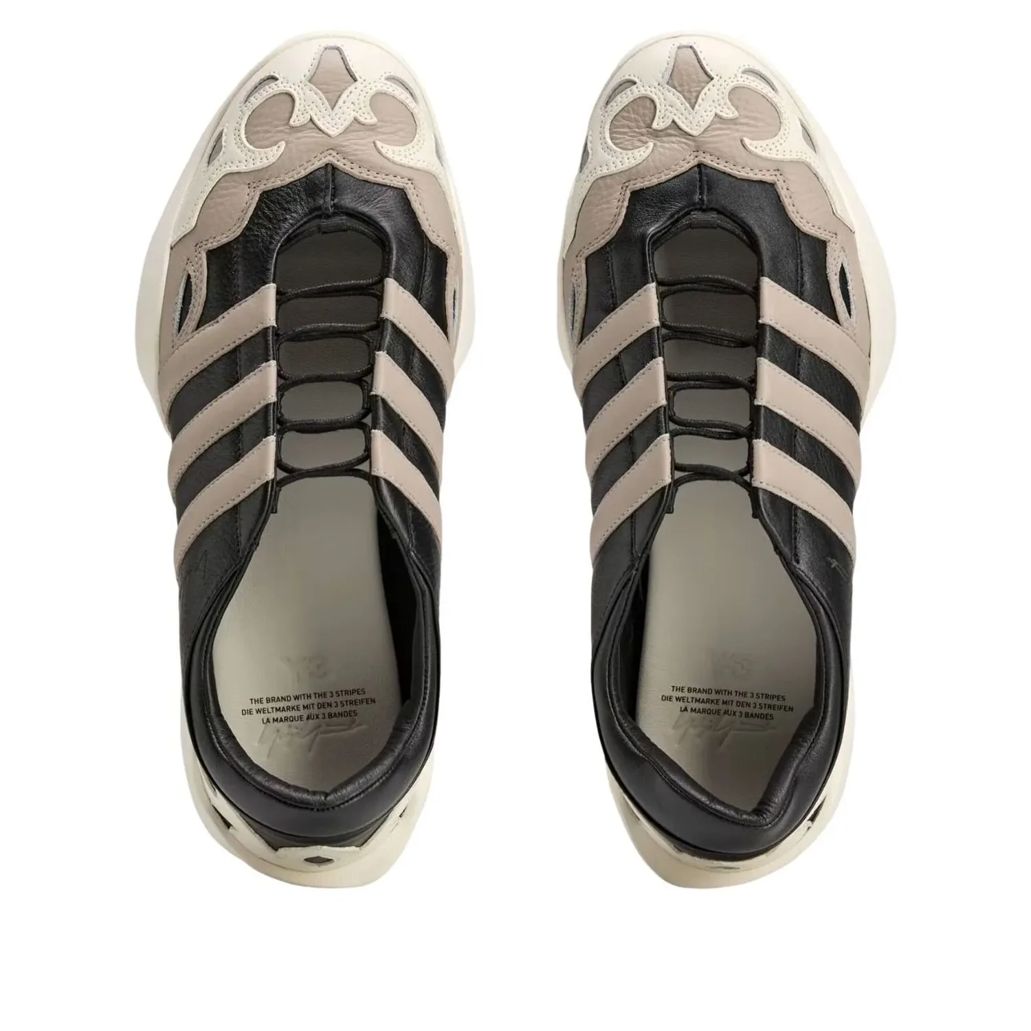 Туфли Adidas Y-3 Regu Mary Jane 'Black Off White Light Brown' — фото 3