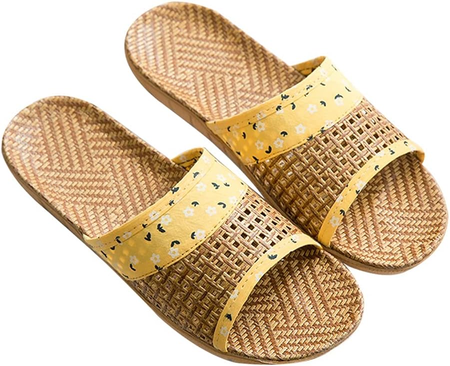 

Мужские тапочки с открытым носком, женские домашние тапочки, милые тапочки с травкой, летние домашние льняные тапочки для дома и улицы, бесшумные тапочки для деревянного пола, сандалии, дышащая обувь (Цвет: E, Размер: 39/40 EU) Kitcissl, 39/40 E...