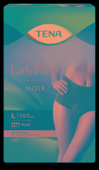 

Впитывающее белье, большие 95-130 см, 30 шт. Tena Lady Pants Plus Noir