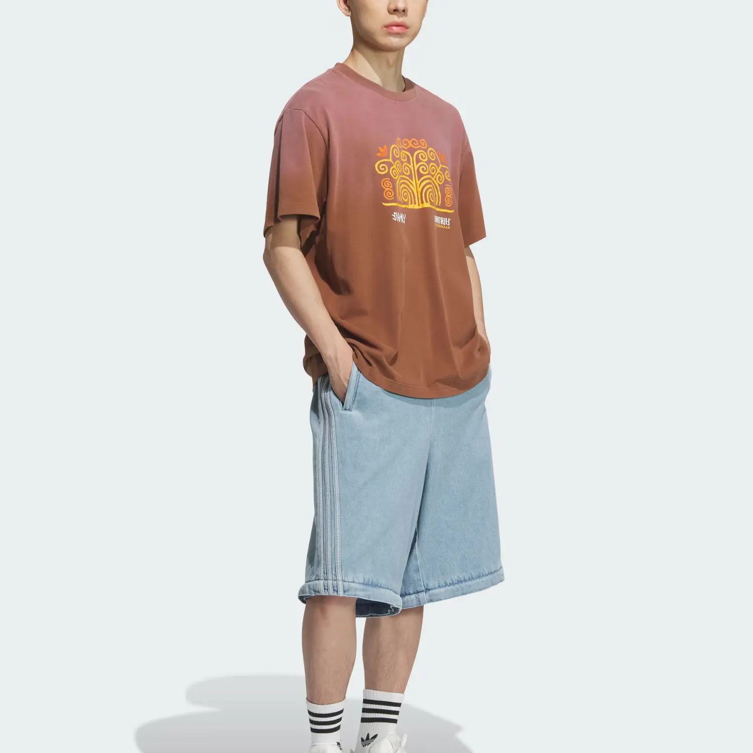 Футболка TOC FW25 мужская Adidas Originals, мягкий коричневый — фото 4