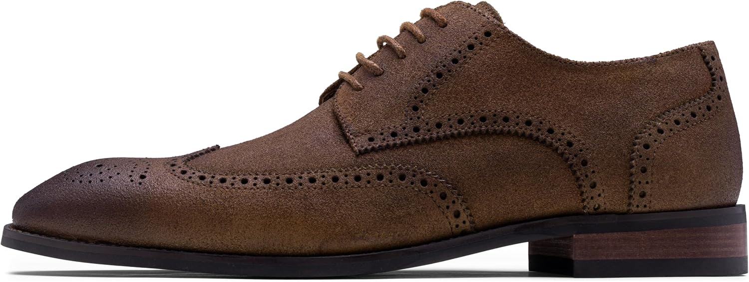 

Мужские классические туфли Jousen из кожи с крыльями, формальные деловые оксфорды, броги, ретро дерби для мужчин, коричневый