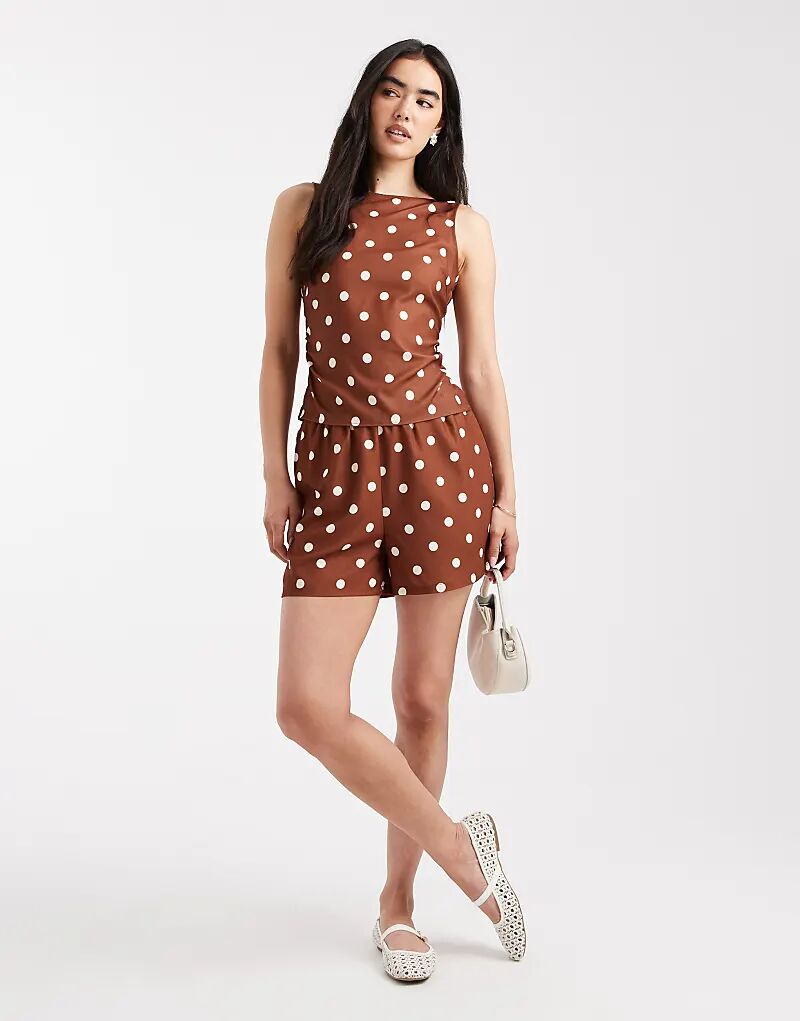 

Укороченный комбинезон Vero Moda с широкими штанинами в горошек