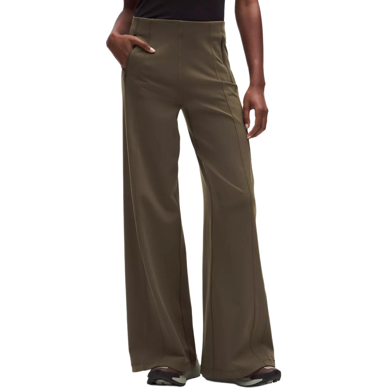 

Женские повседневные брюки Lululemon, оливковый зелено-коричневый