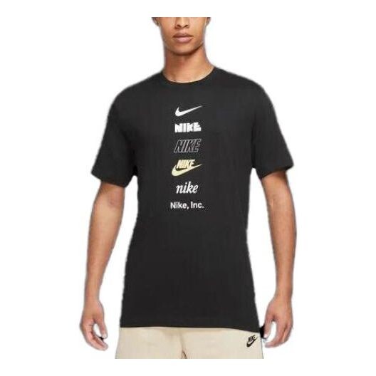 

Футболка Nike T-Shirt Multi Logo 'Black', черный