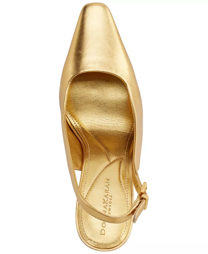 Женские туфли-лодочки Sadrina II Slingback Donna Karan New York, золотой — фото 4