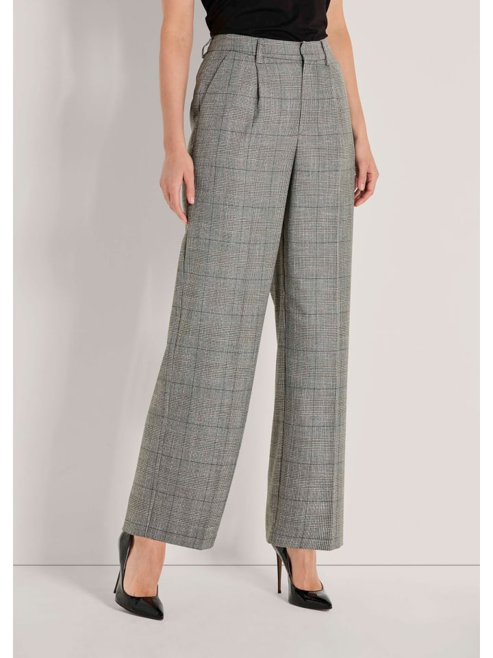 

MADELEINE Широкие брюки в клетку «Глен» серого/многоцветного цвета