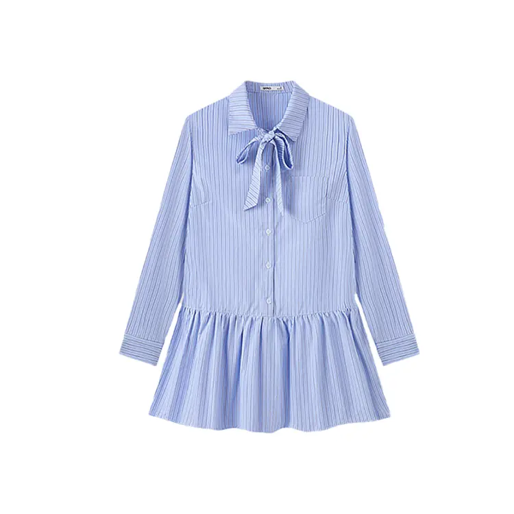 

Женское платье с длинными рукавами SPAO, светло-синий