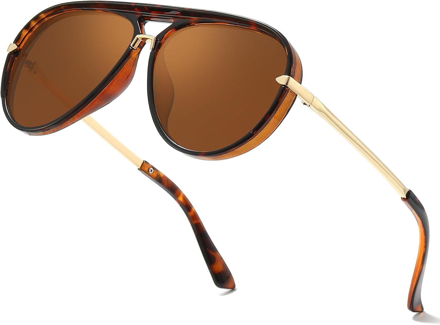 

Солнцезащитные очки Chicid Aviator для женщин и мужчин, классическая оправа с защитой от УФ-излучения UV400, не спутываются, стильные солнцезащитные очки, A04 Tortoise/Brown