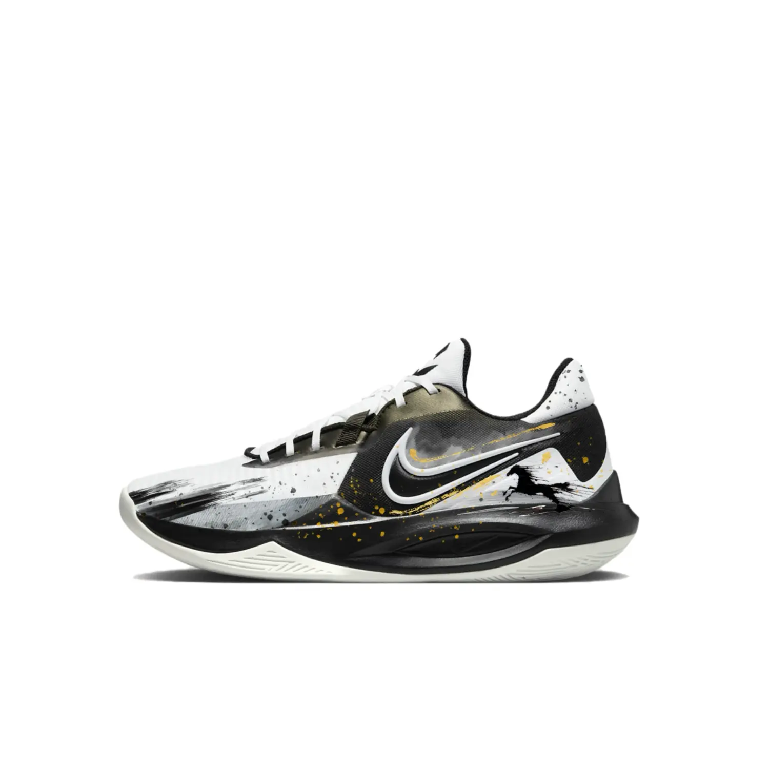 

Precision 6 Precision 6 Snowfall Welcome Spring, Horse Year CNY Fabric Abrasion Resistant Slip Resistant Low top Nike, черный