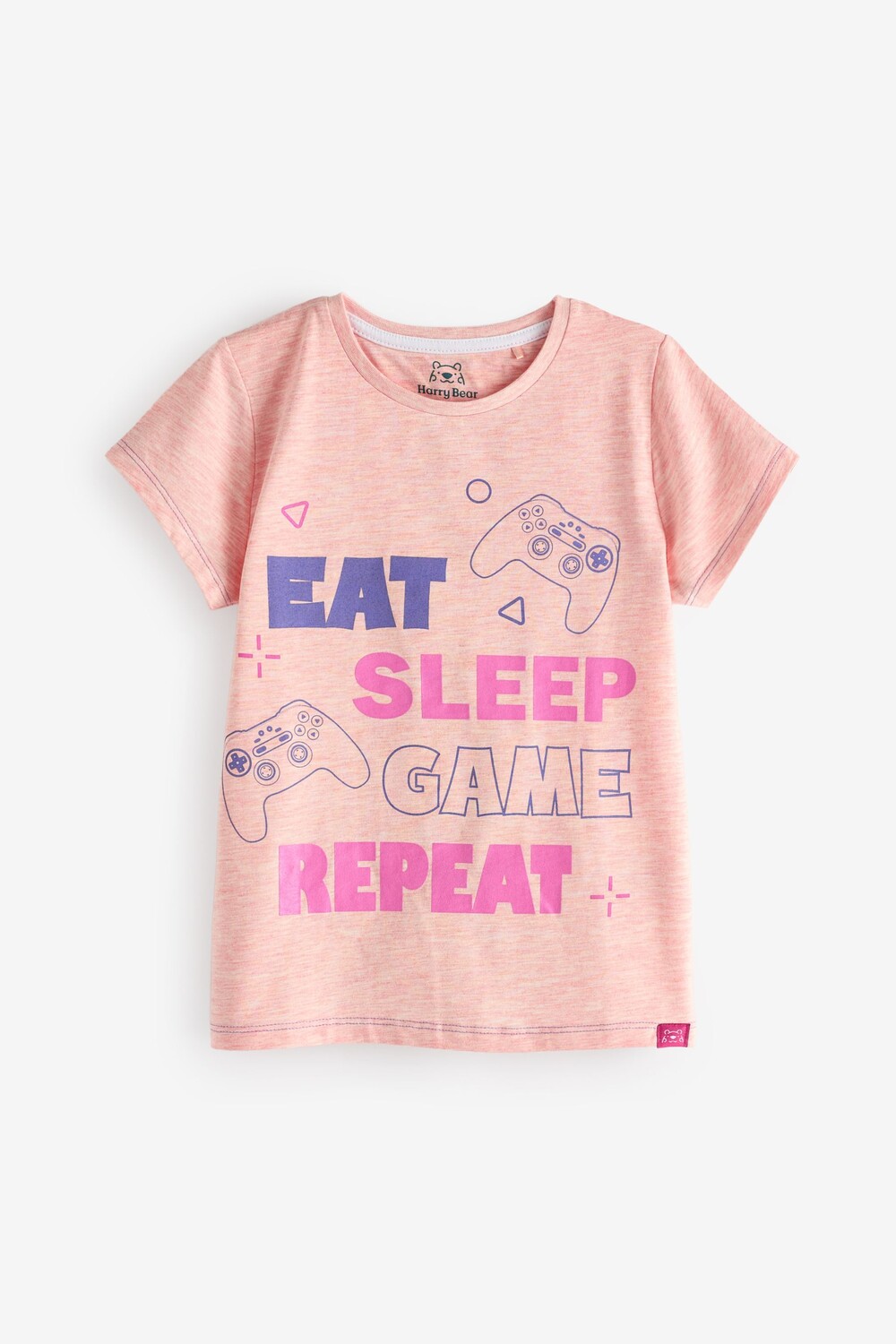 

Футболка с повторяющейся игрой Eat Sleep Game Harry Bear, розовый