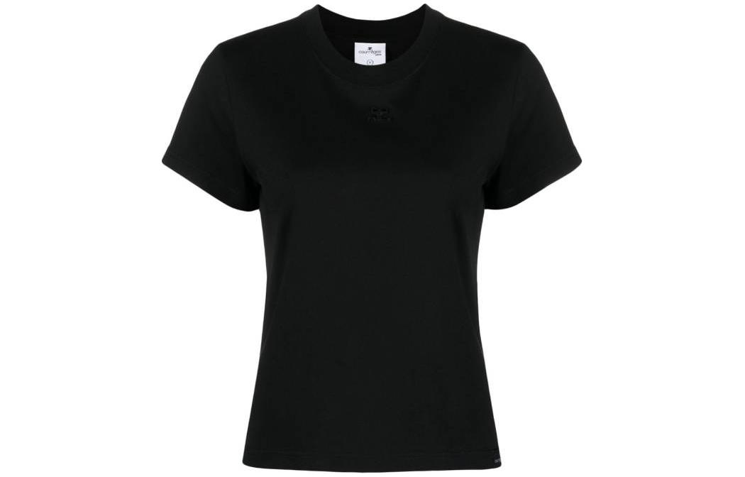 

Футболка с вышитым логотипом COURREGES, черная