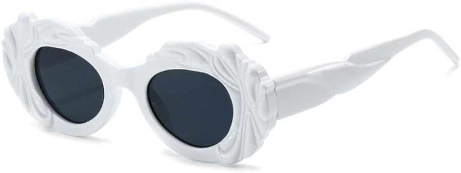 

Винтажные женские солнцезащитные очки овальной формы, стильные, конфетного цвета, в форме облака, модные, в стиле панк, с защитой от УФ-излучения UV400, спортивные очки WNCKSQ, White