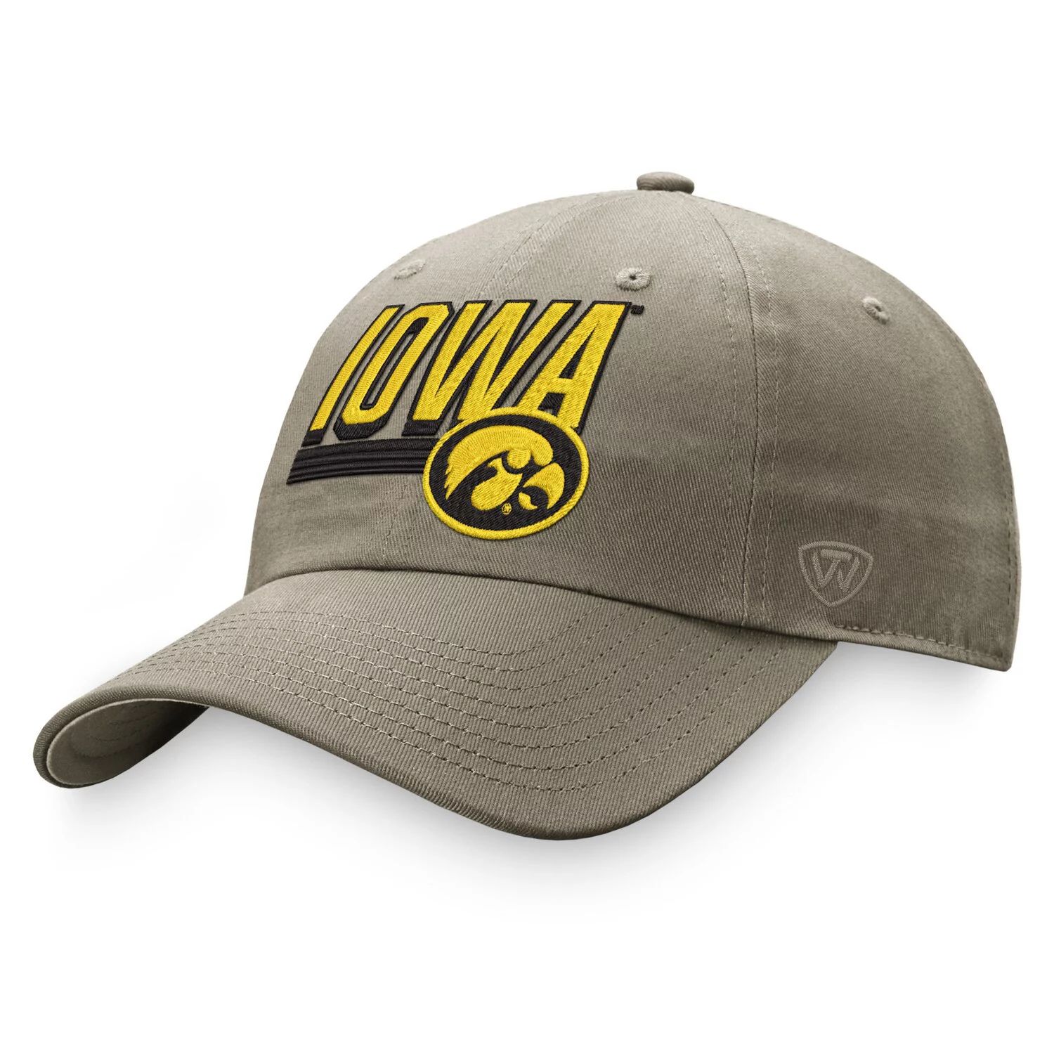 

Мужская регулируемая шляпа Top of the World цвета хаки Iowa Hawkeyes Slice