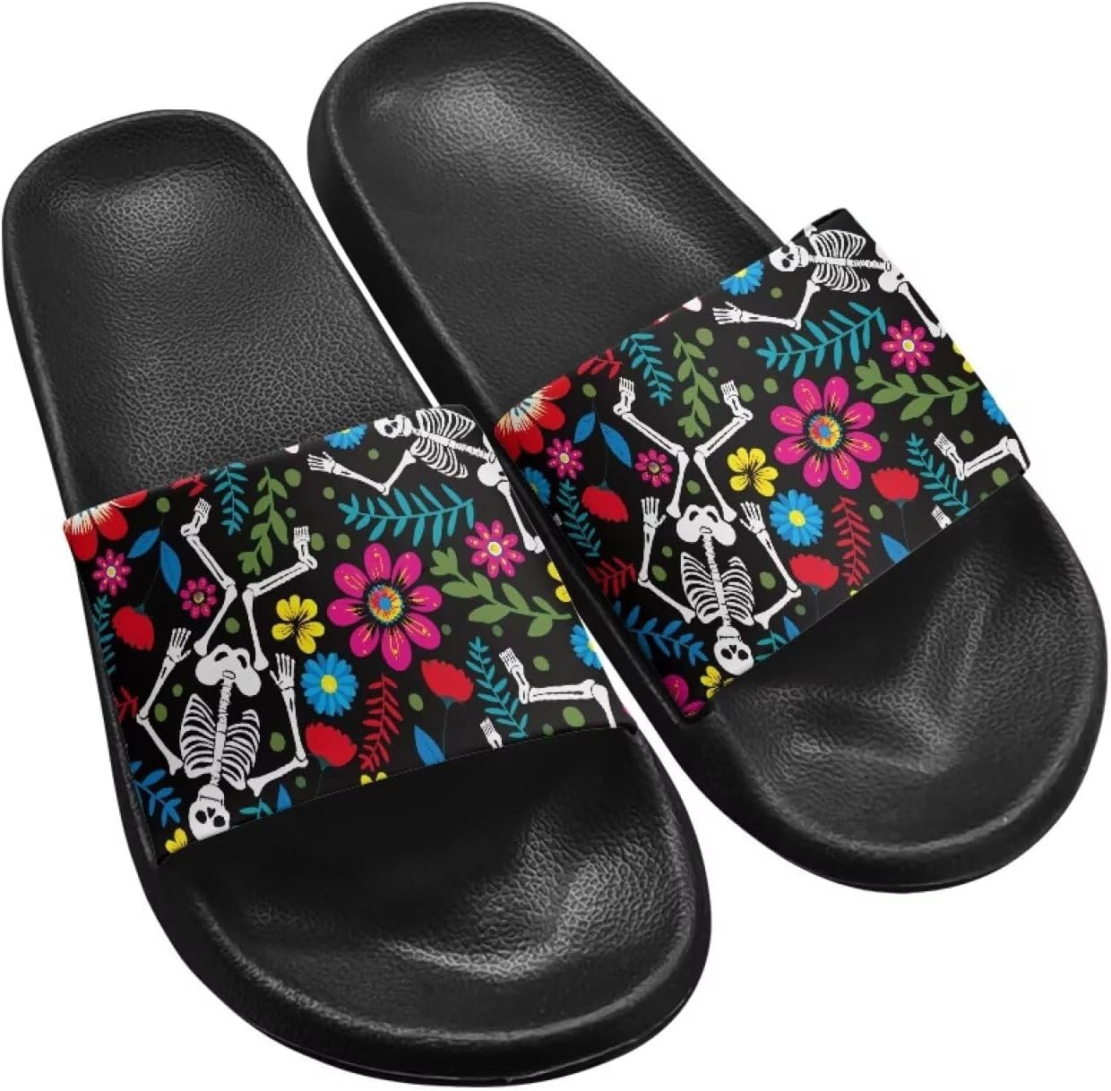 

Унисекс сандалии с EVA, быстро сохнущие, противоскользящие, для взрослых, для бассейна, пляжа, душа, для ношения дома и на улице, комфортные, размер США 5.5-12.5 Fuxowvby, Skull Print