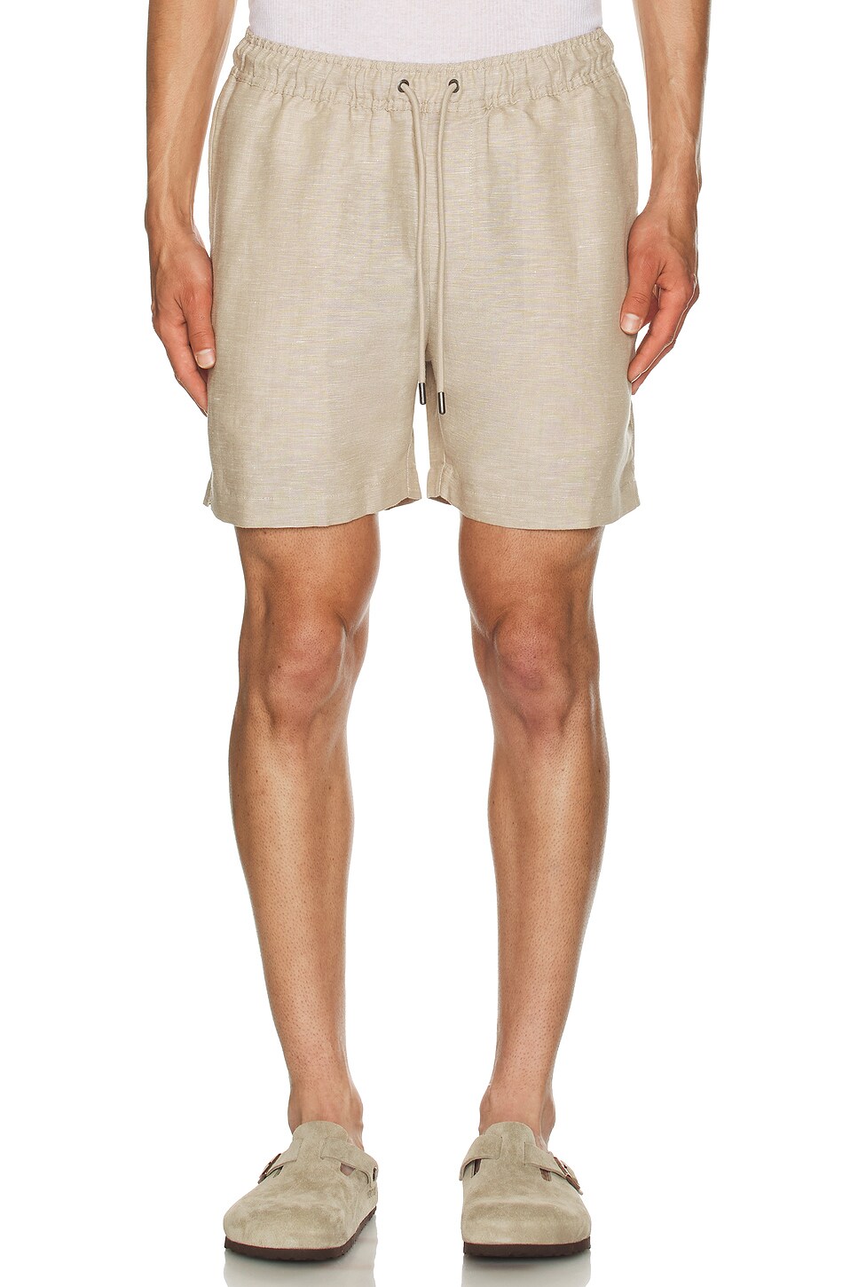 

Воздушные льняные шорты на резинке 6" Onia, Tan