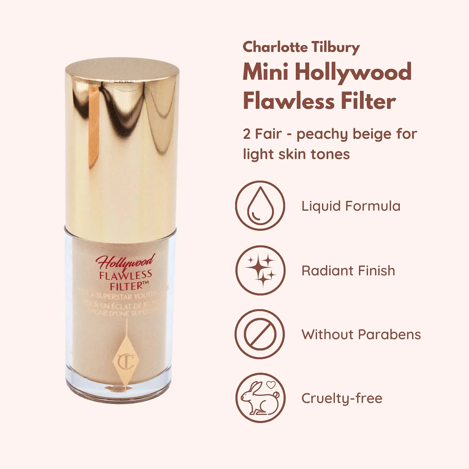 Мини-хайлайтер «Hollywood Flawless Filter» 2 Fair от Charlotte Tilbury Charlotte Tilbury, Fair — фото 2
