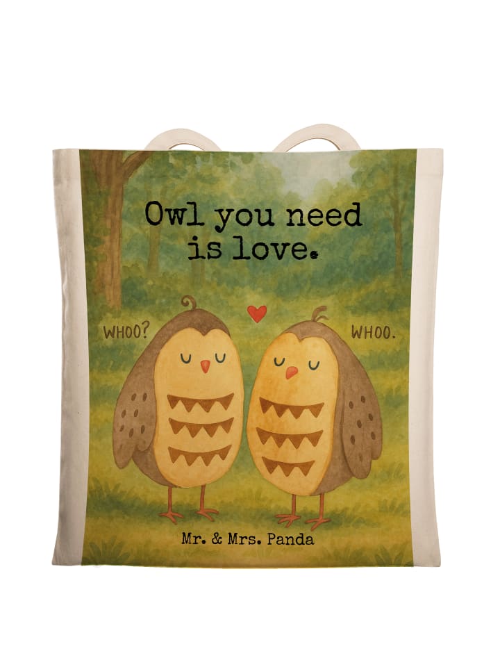 

Mr. & Mrs. Panda Сумка с изображением совы и надписью белого цвета