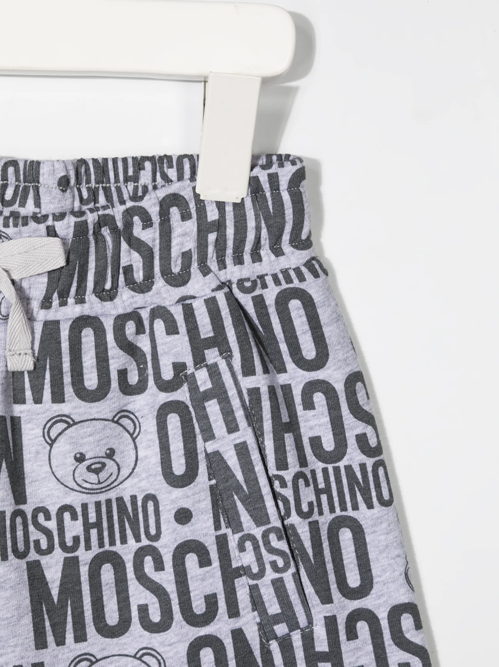 Шорты с монограммой Moschino Kids, серый — фото 3