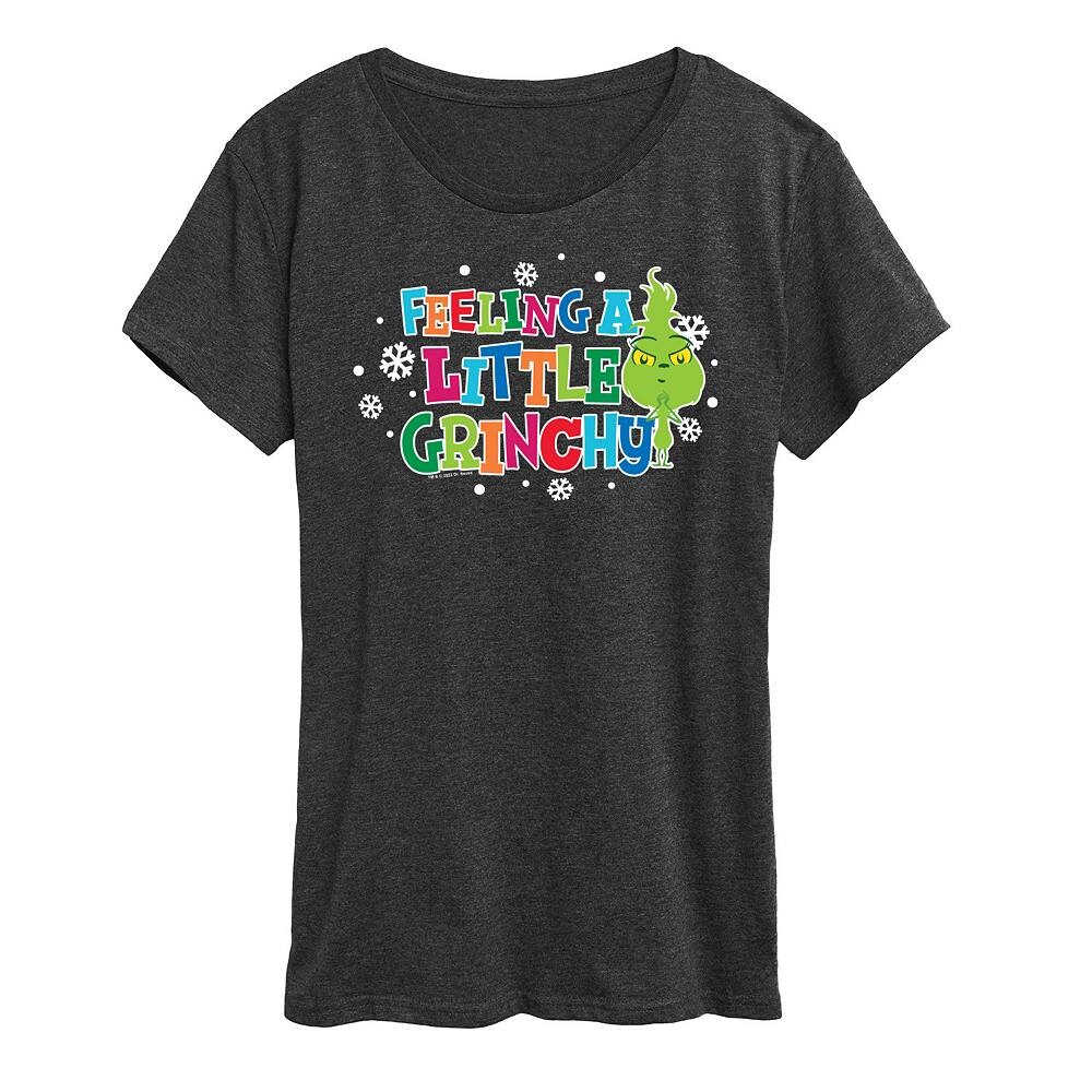 

Женская футболка с рисунком Dr. Seuss Little Grinch A Little Grinchy Licensed Character, цвет Charcoal Heather