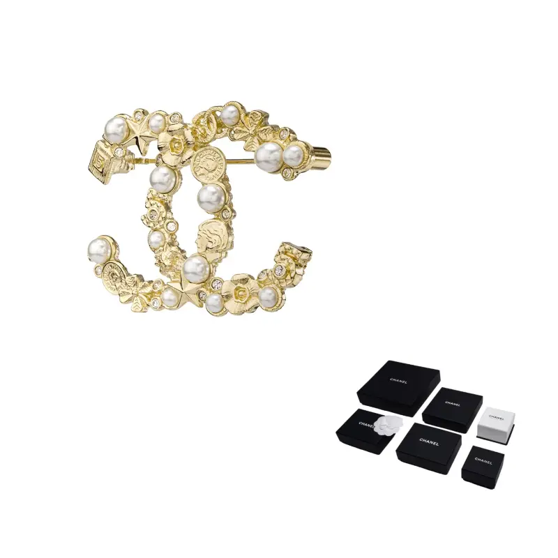 

Броши искусственные жемчужные броши женские золотые CHANEL, золотой