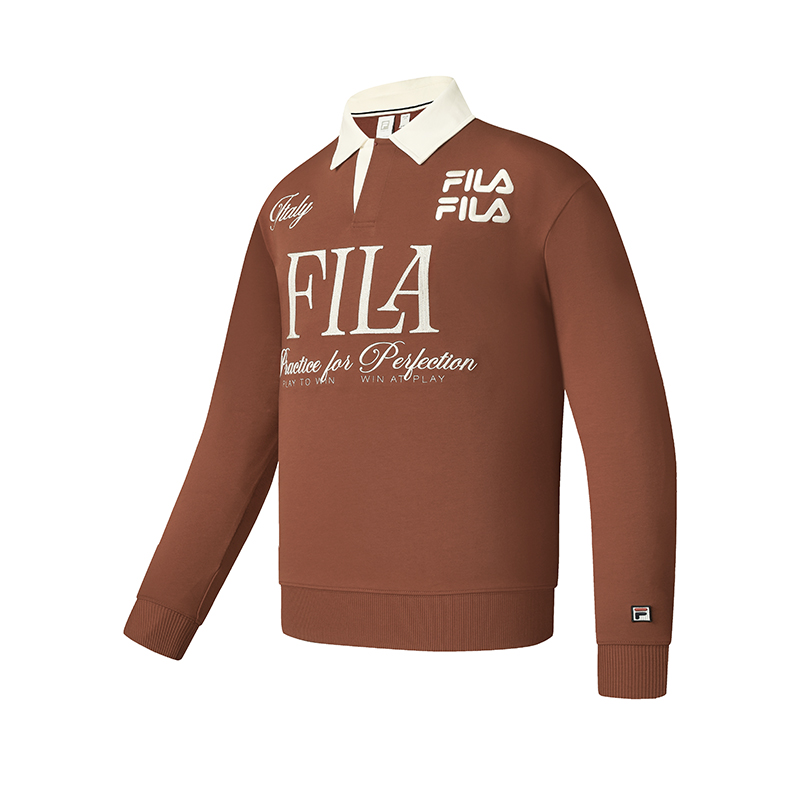 

Теннисный свитшот мужской осенний с защитой от солнца FILA, коричневый