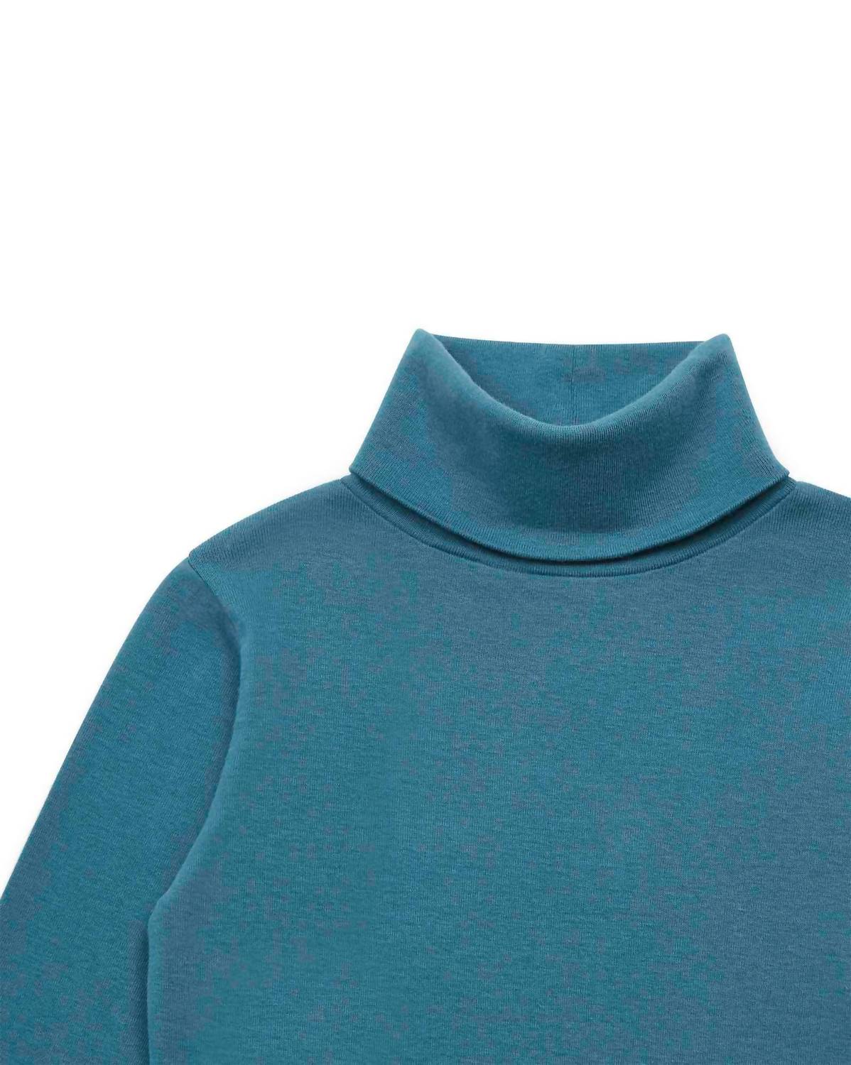 Детский свитер с воротником-стойкой из органического хлопка, цвет Bleu Curieux Bonton, Bleu Curieux — фото 3
