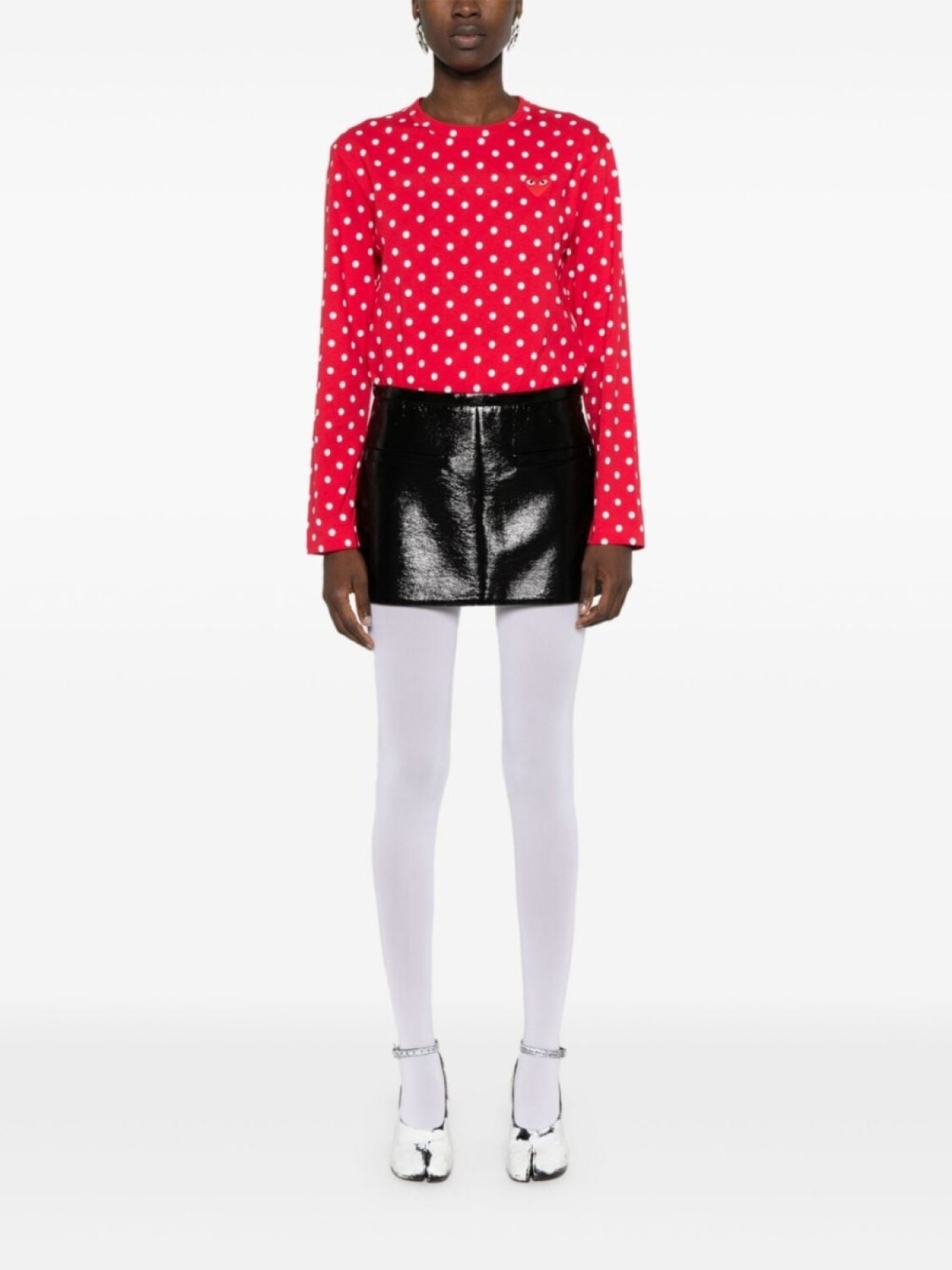 Comme Des Garçons Play футболка в горох, красный — фото 2
