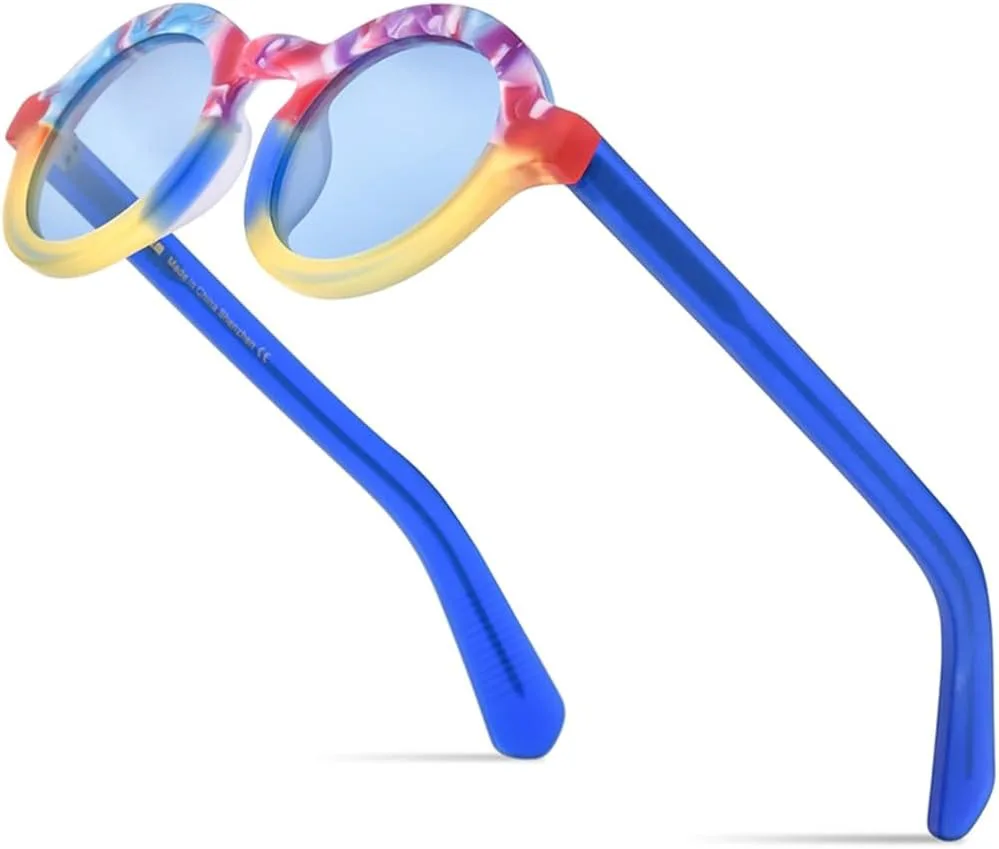 

Матовые ацетатные поляризованные солнцезащитные очки UV400 для мужчин, модные ретро-винтажные овальные солнцезащитные очки для женщин MTZJH, Matte Color Blue