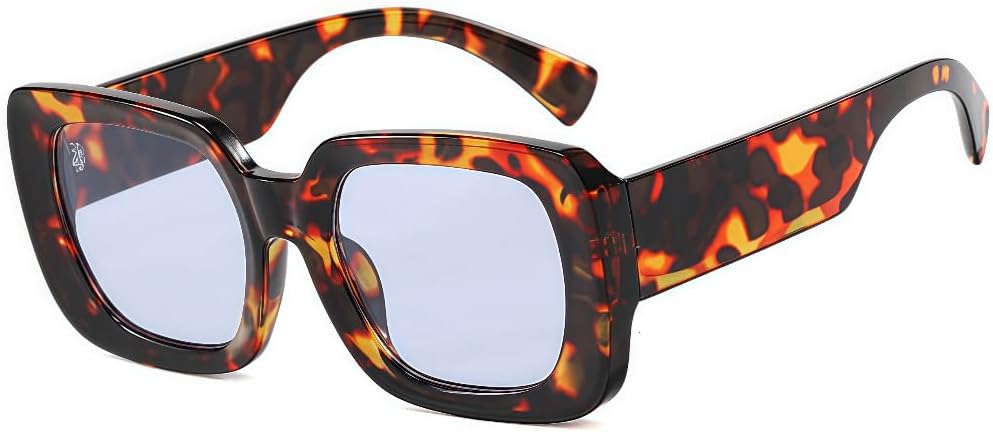 

Винтажные солнцезащитные очки ICARA для женщин, защита от УФ-излучения UV400, градиентные, модные, для мужчин и женщин. Мужские солнцезащитные очки, Leopard Print Light Blue C3