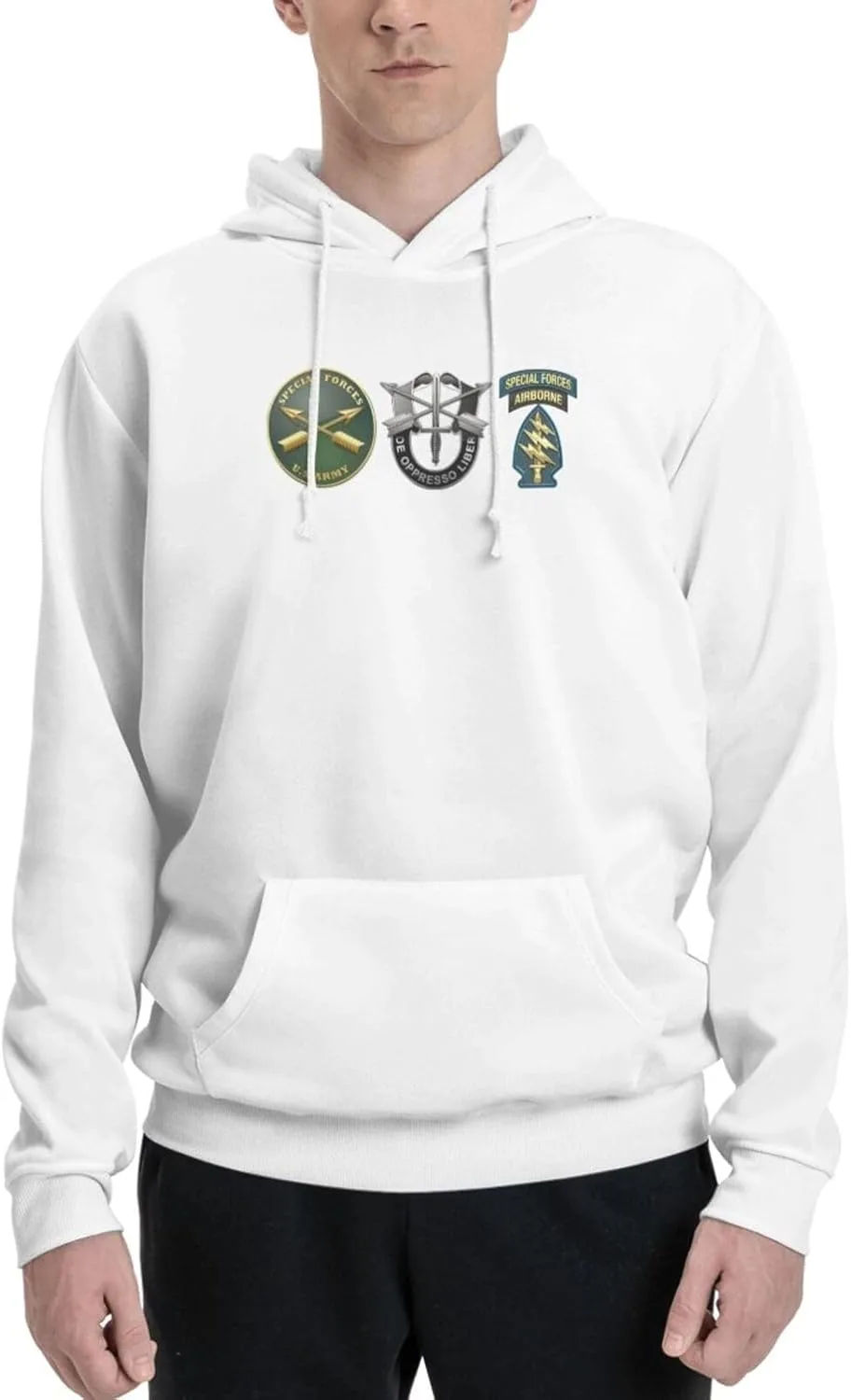 Generic Свитшот мужской Special-Forces-Green-Berets черный худи с капюшоном и карманом
