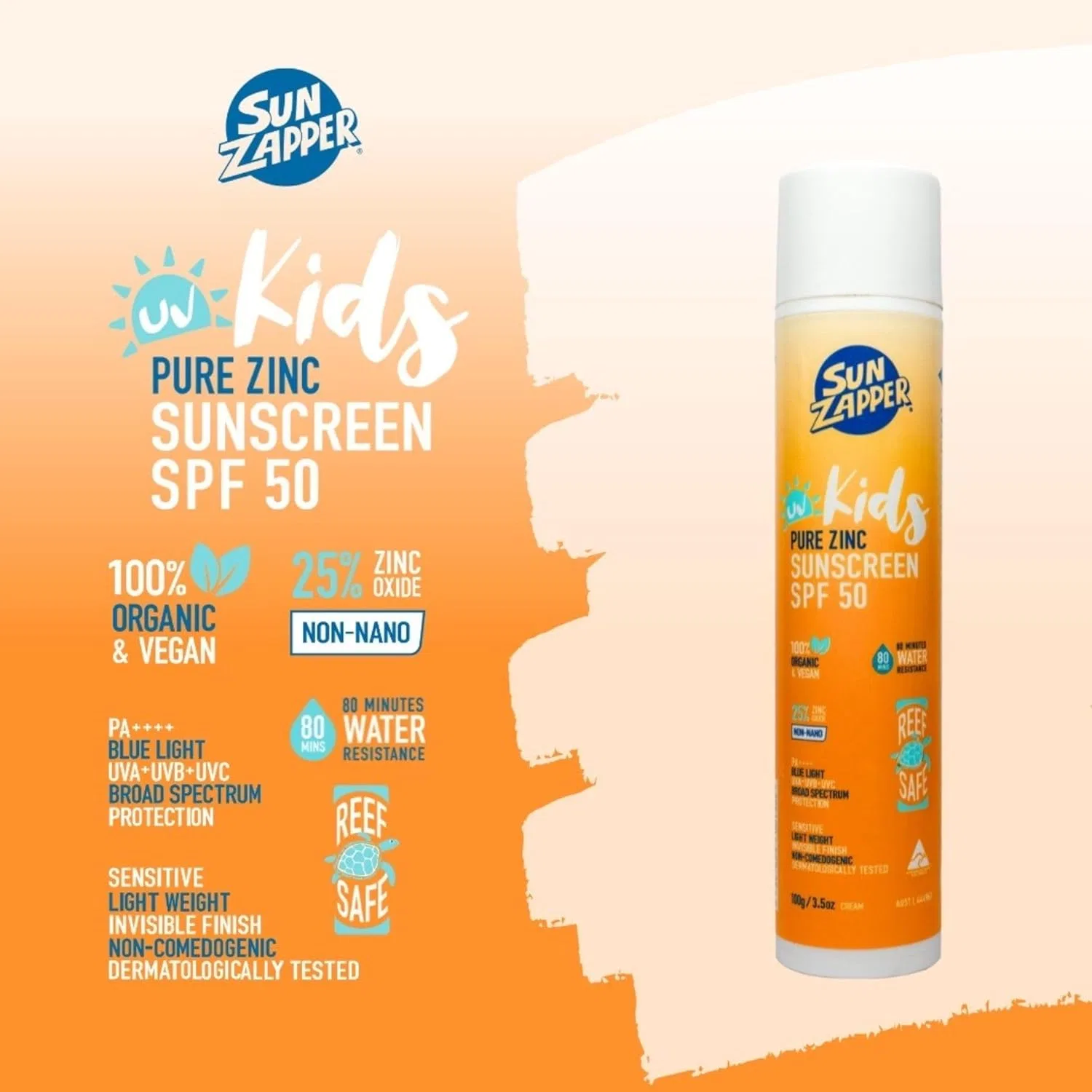 Детский солнцезащитный крем Sun Zapper Kids Pure Zinc SPF 50 Sun Zapper — фото 2