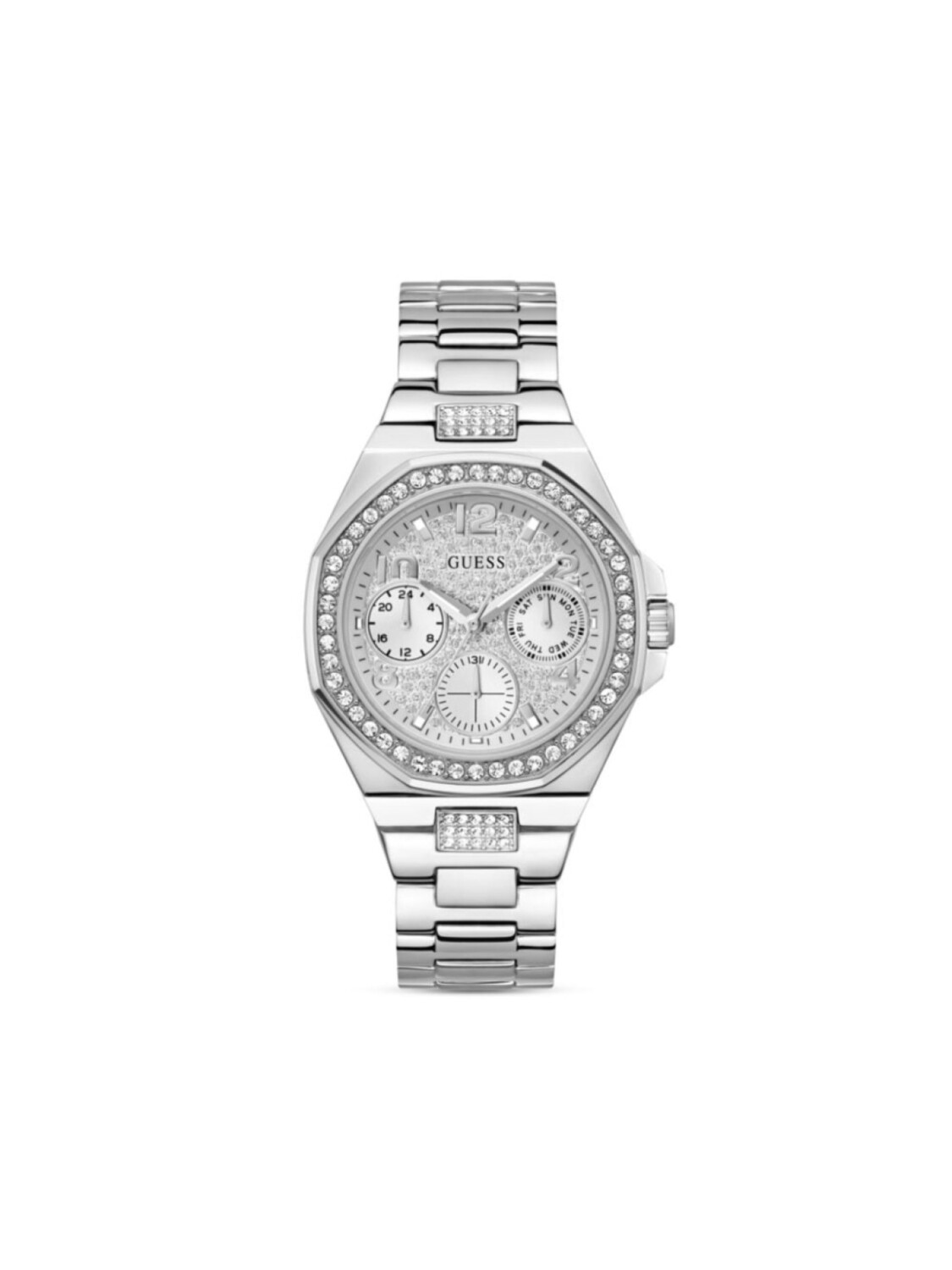 

Наручные часы 40 мм с кристаллами GUESS USA, серый