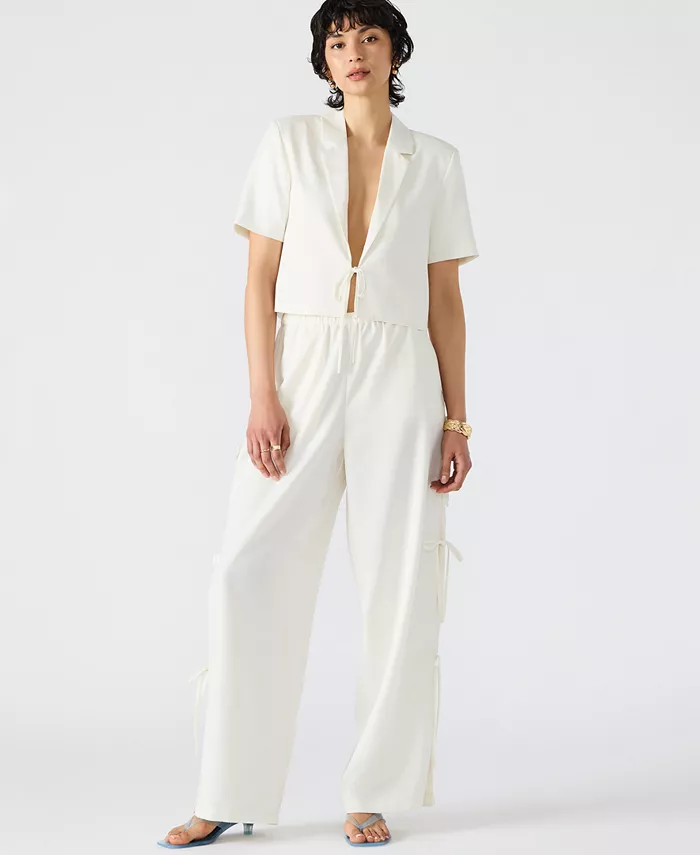 

Женский пиджак Fia с короткими рукавами и брюки Fia с завязками по бокам Steve Madden, белый