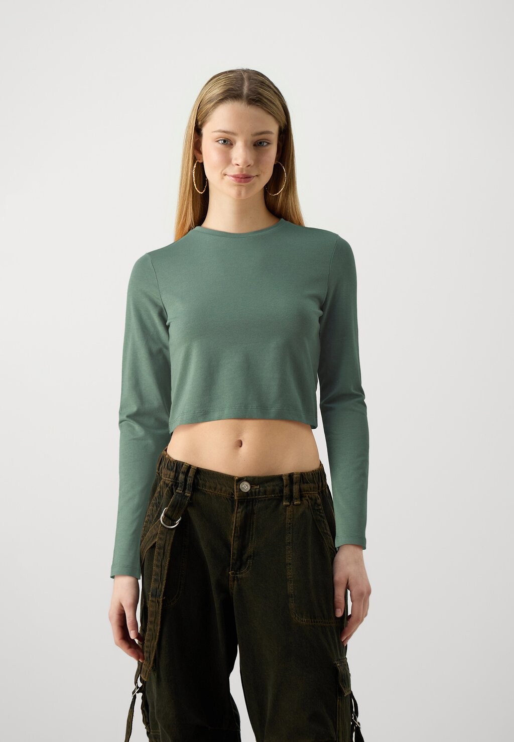 

Топ с длинными рукавами VMPANDA CROP Vero Moda, зеленый