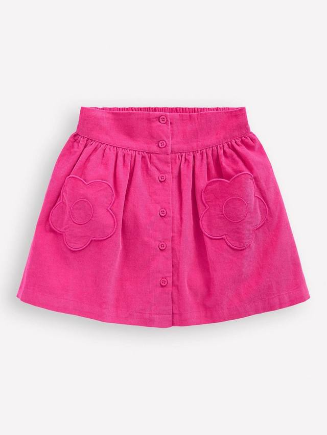 

Детская мини-юбка на пуговицах из вельвета Mini Boden, Raspberry Pink