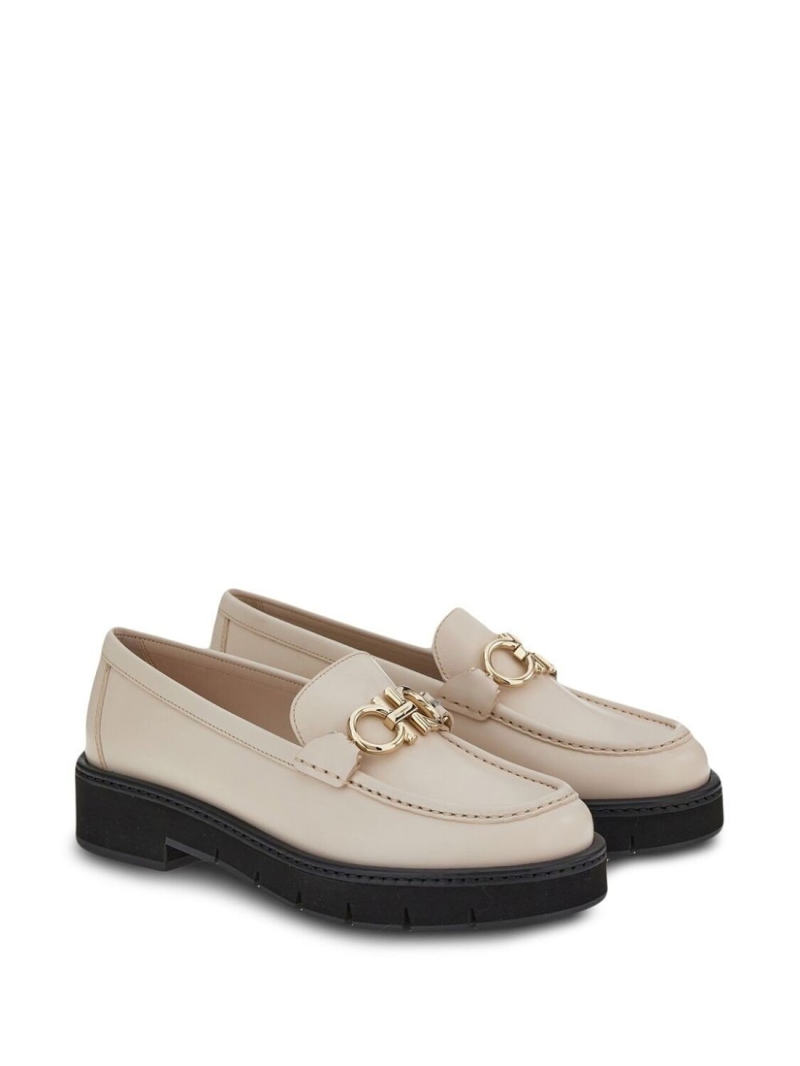 Ferragamo лоферы с пряжкой Gancini, нейтральный цвет — фото 2