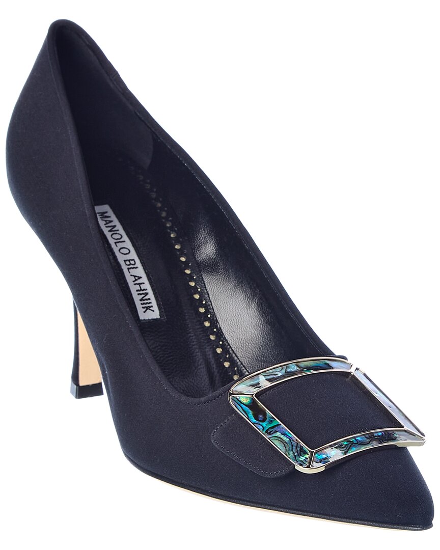 Шелковые туфли Manolo Blahnik Maysale 90, черный
