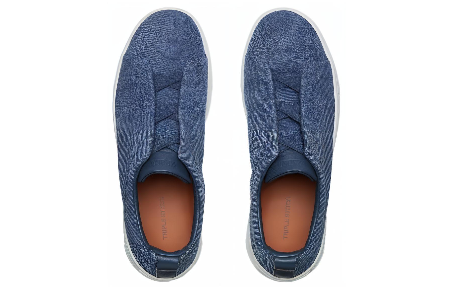 Zegna Triple Stitch Canvas Sneakers Ermenegildo Zegna, Синий — фото 2
