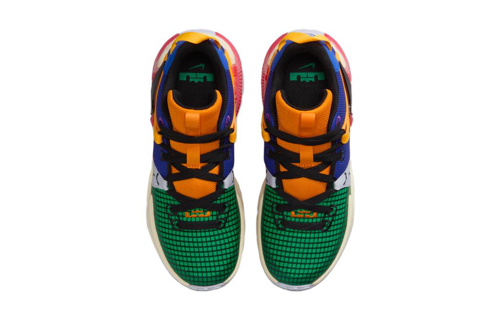 LeBron Witness 7 Multi-Color GS Nike, Ярко-фиолетовый/Чёрный/Кораллово-красный — фото 4
