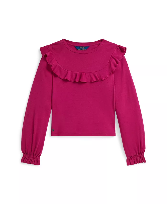 

Детская футболка с длинным рукавом для девочек 7-16 лет Polo Ralph Lauren, розовый