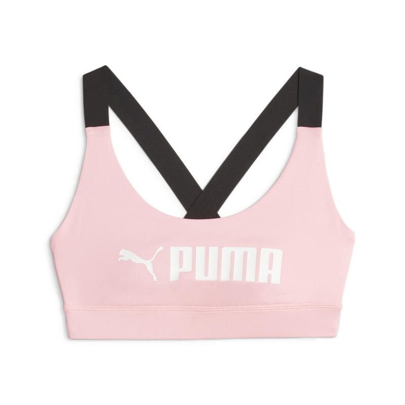 

Женский тренировочный бюстгальтер PUMA Fit со средней поддержкой PUMA Koral Ice White Pink