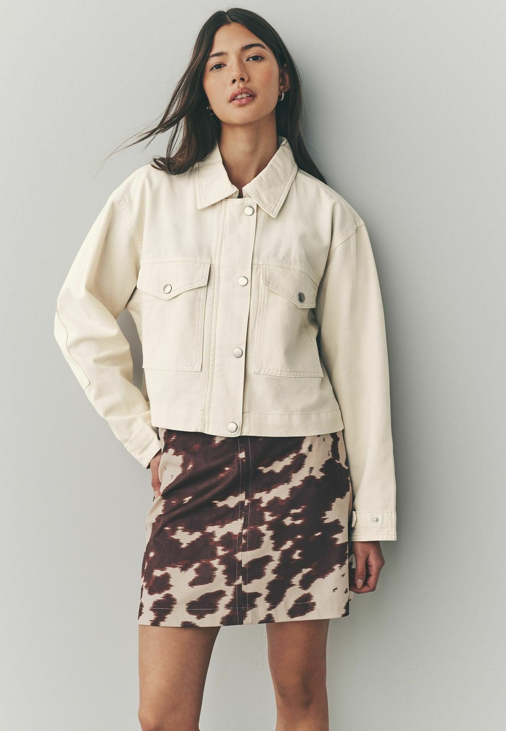 

Джинсовая куртка REGULAR FIT -CROPPED Next, кремовый