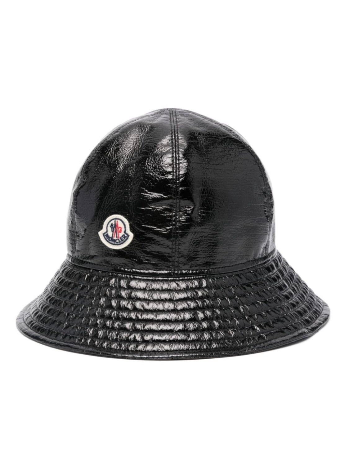 

Moncler блестящая панама с нашивкой-логотипом, черный