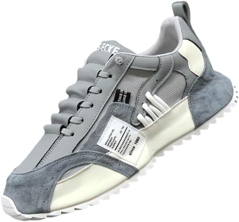 

Удобные модные платформенные туфли большого размера для прогулок на открытом воздухе, бега, кемпинга, мужские кроссовки на шнуровке All Seasons Fmshi, белый/серый