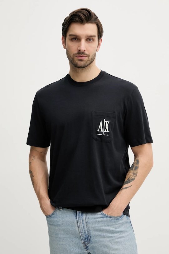 

Хлопковая футболка Armani Exchange, темно-синий
