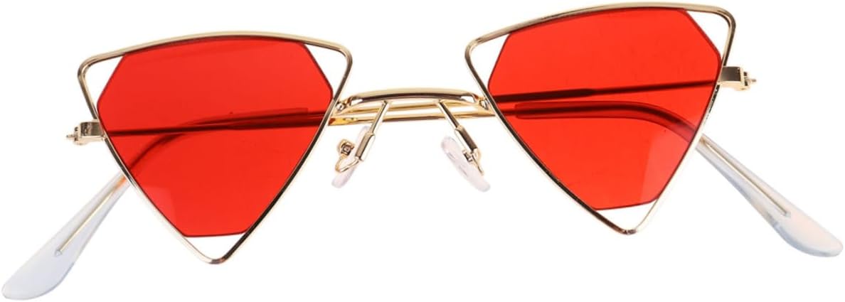 

Стильные солнцезащитные очки в металлической оправе с защитой от УФ-излучения для женщин. Уникальная форма трехконечной звезды. Прочный красно-золотой цвет TINEASUR, Red