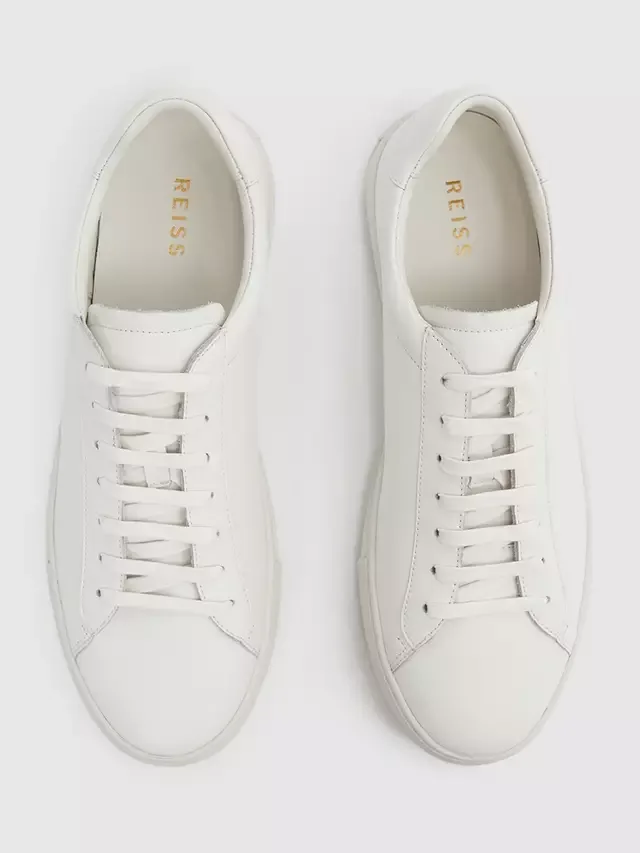 Кожаные кроссовки Финли Reiss, White — фото 4
