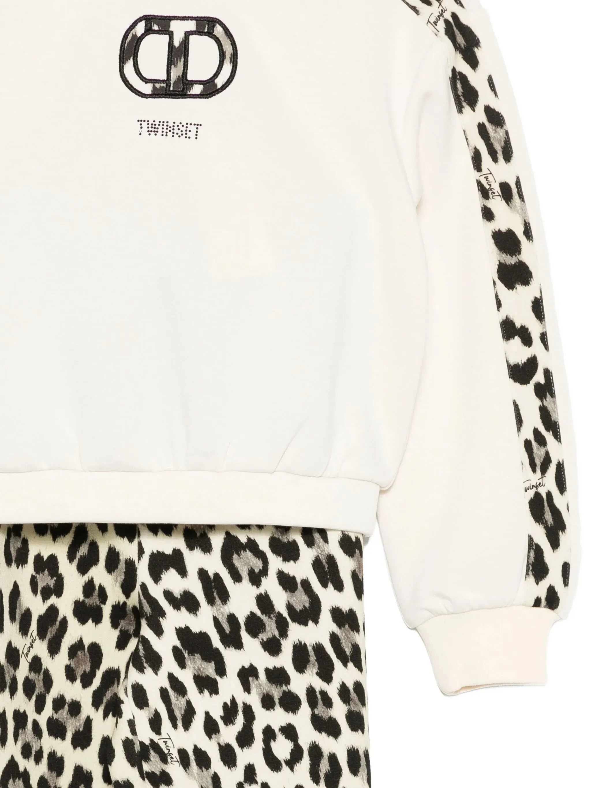 Комплект из топа и брюк с леопардовым принтом Twinset Kids, белый — фото 3