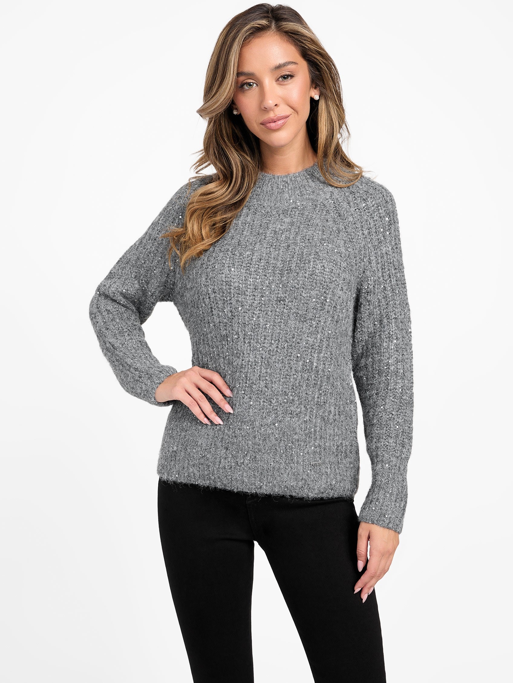 

Свитер с круглым вырезом «Манесса» Guess Factory, цвет medium heather grey