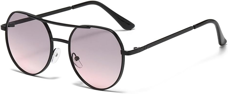 

Ретро-очки для женщин, модные персонализированные металлические солнцезащитные очки для мужчин, стильные классические очки с защитой от УФ-излучения UV400 KTUCN, Grey Pink